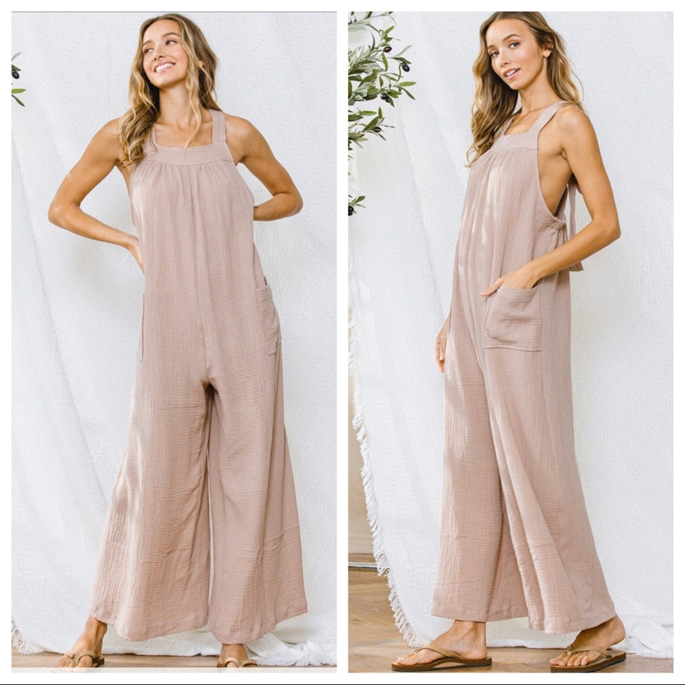 06 Angela Solid Fabulous Wide Leg Jumpsuit